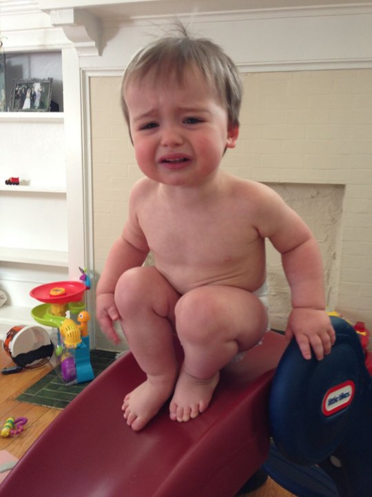 The slide is not slippery enough.
