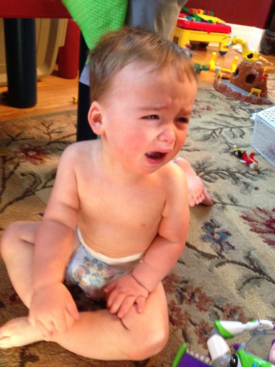 I told him that forcefully cramming his toys into his brother’s face is not the same as “sharing."