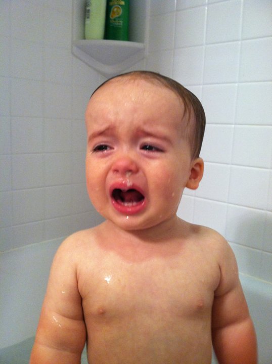 He dumped a full cup of water on his own face.