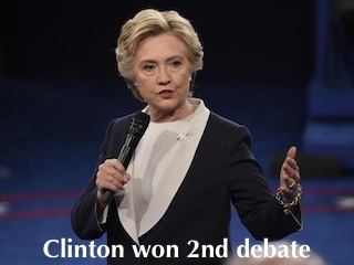 کلینتون مناظره دوم را برد
