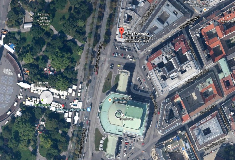 نقشه و کروکی کافه لیندمان در شهر وین